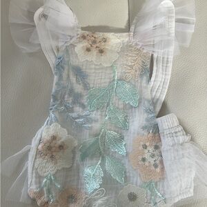 Floral Embroidered Kids Formal Dress
